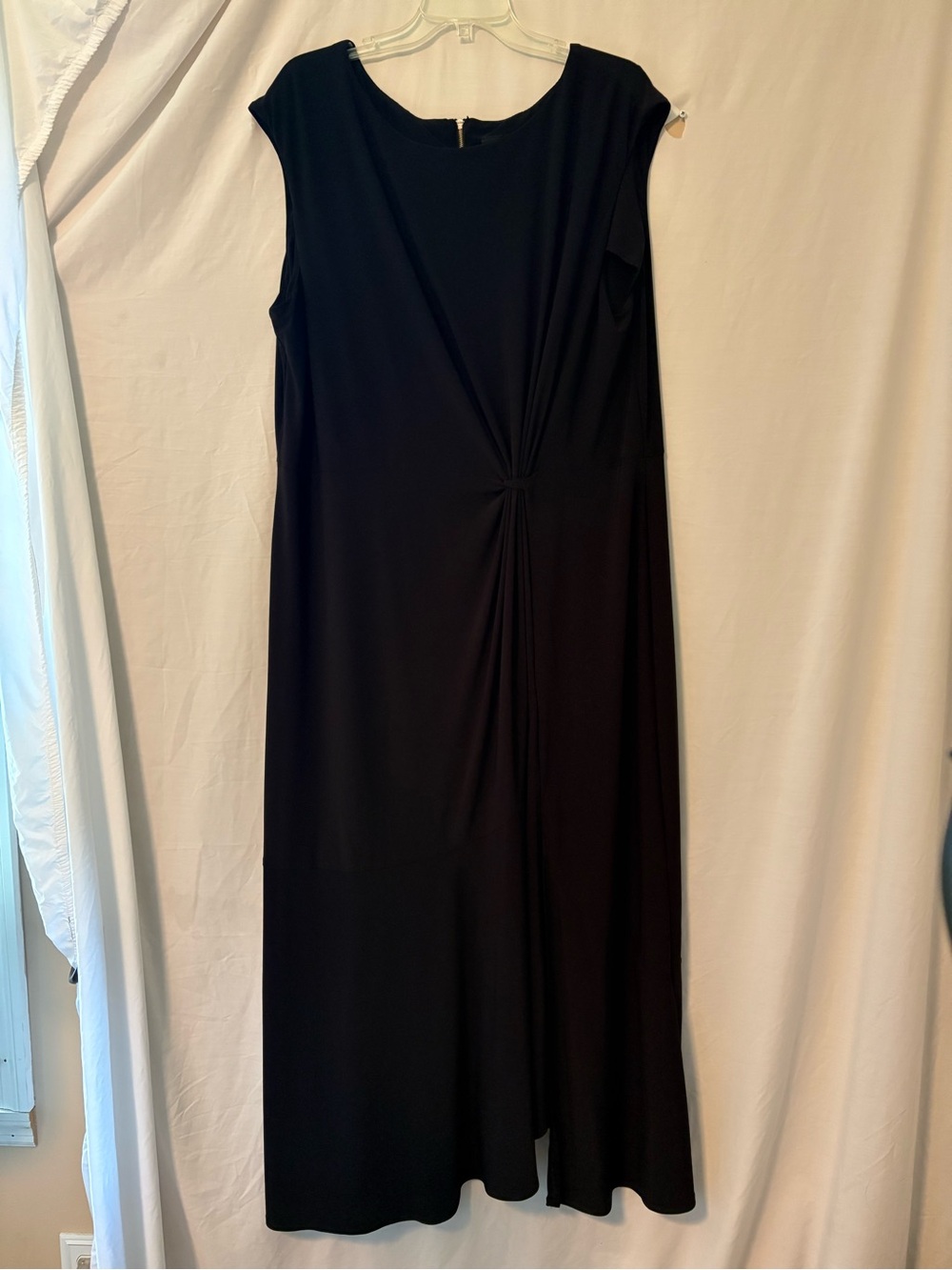 Lane Bryant Black Sleeveless Maxi Dress with Front Knot